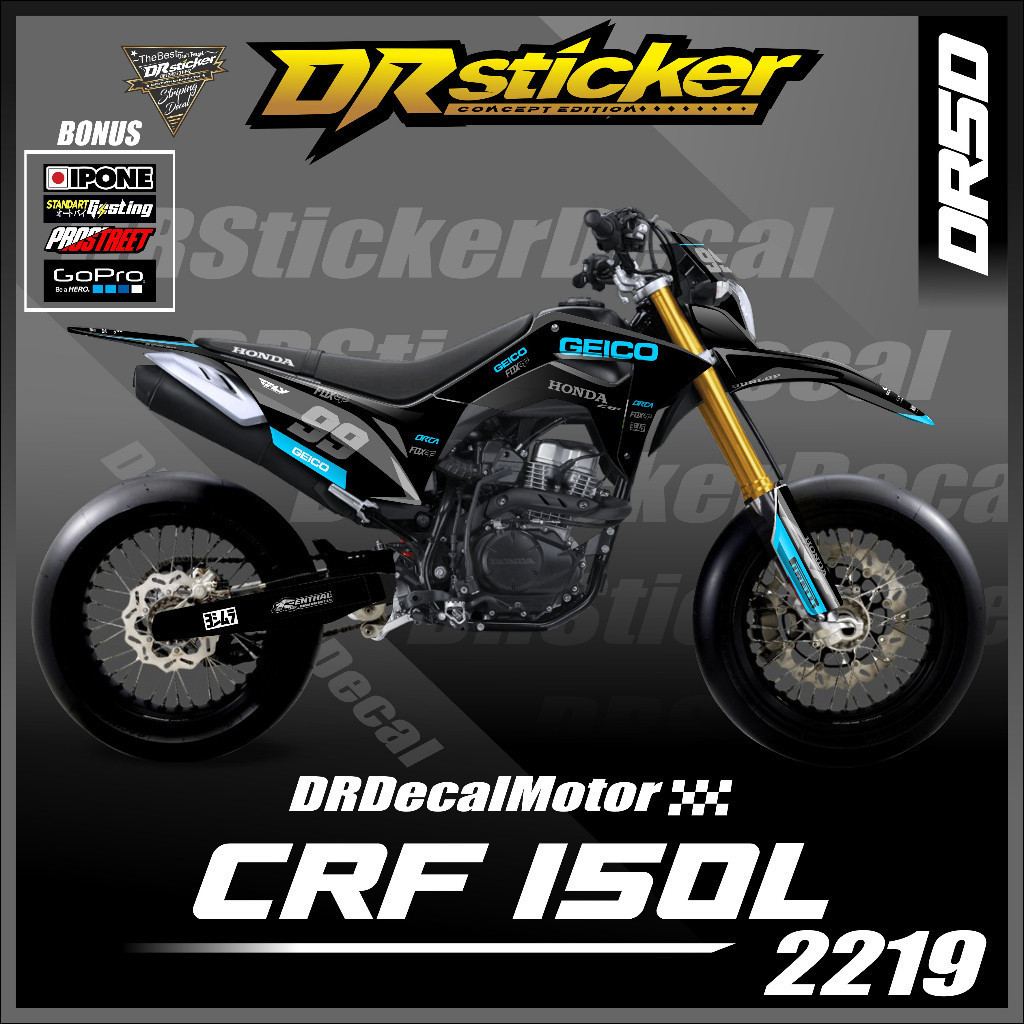 Stiker decal motor Honda Crf 150 L Ceigo stiker crf fullbody bisa rekues nomor,nama