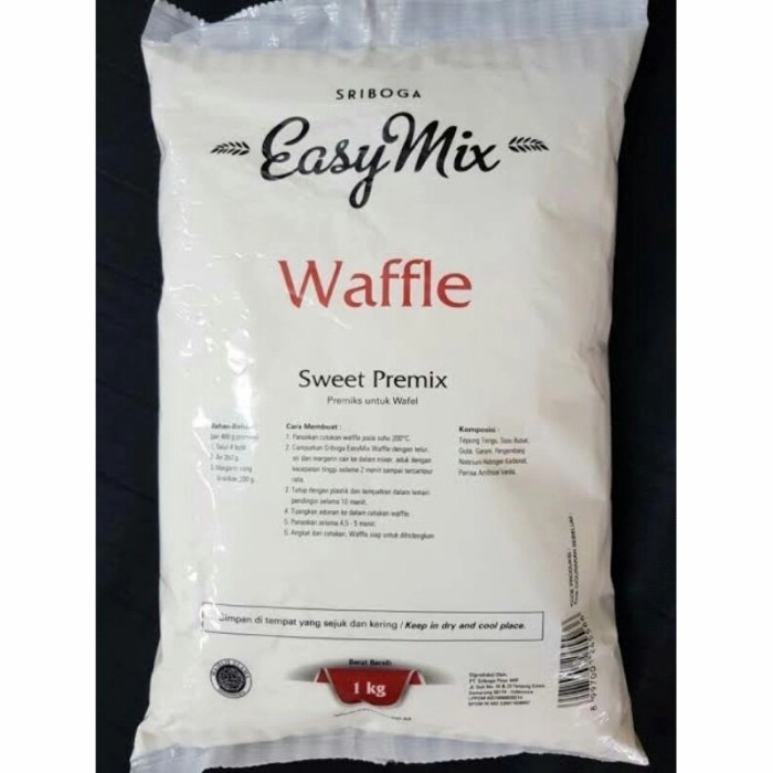 

[[Preium]] Tepung Premix SRIBOGA EASYMIX WAFFLE 1kg TERMURAH - Kmsn Pbrk 1 kg