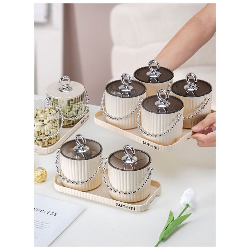 [ME] Toples Kue Kacang Permen Toples Set + Nampan Toples Imlek Lebaran