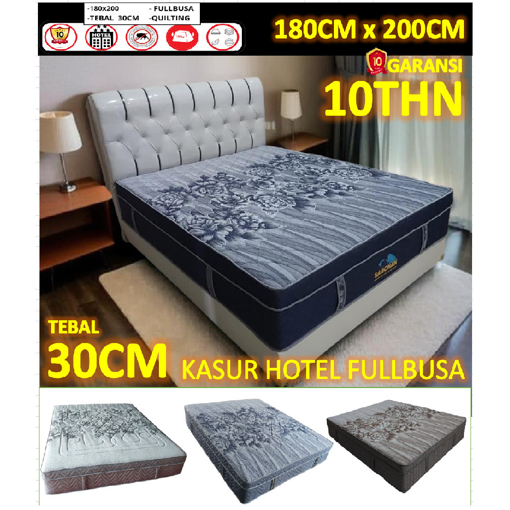 (Kasur Only) GRATIS ONGKIR JABODETABEK COD Kasur Hotel Busa Dengan Cover Knitted Quilt Tebal 30cm / 