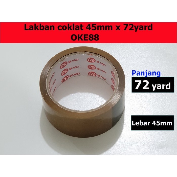 

LG09 Lakban Bening & coklat 45mm x 72 yard - 2 inch - selotip isolasi tape - Cokelat