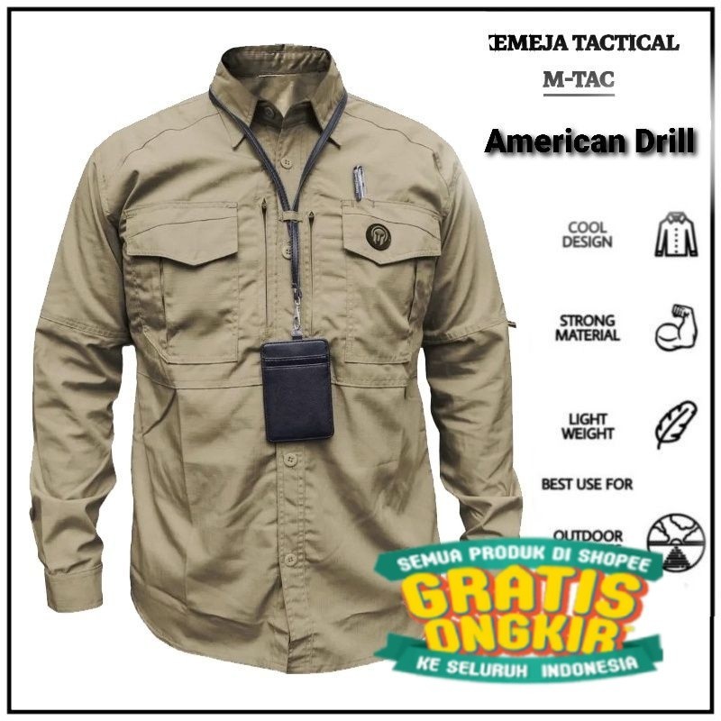 Kemeja M-Tac Lengan Panjang//Kemeja Tactical R-Tac Tangan Panjang//Kemeja Pdl langan/ jumbo big size