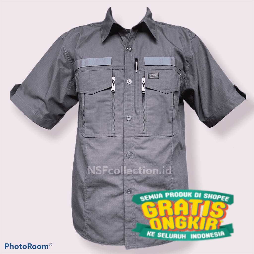 Baju Kemeja Tactical Pria Lengan Pendek WTAC/ jumbo big size besar