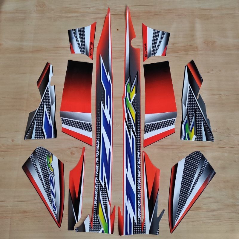 STRIPING YAMAHA FIZ R FIZR 2004 HITAM ORANGE OREN