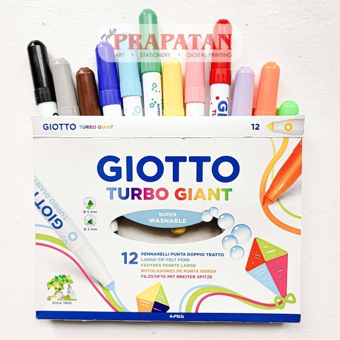 

DS99 Giotto Turbo Giant Large Tip Felt Pens | Pena Warna - 12C