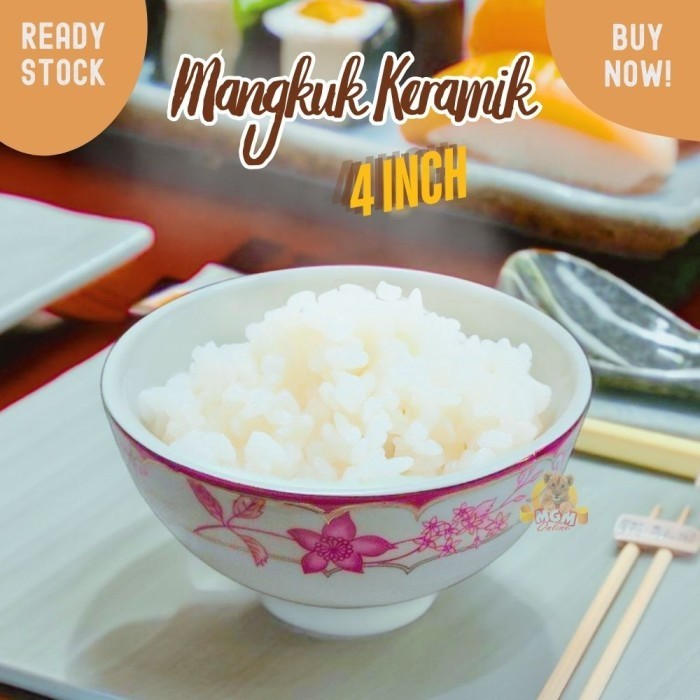 Mangkok keramik 4inch mangkok Nasi soup 10cm MOTIF bone China