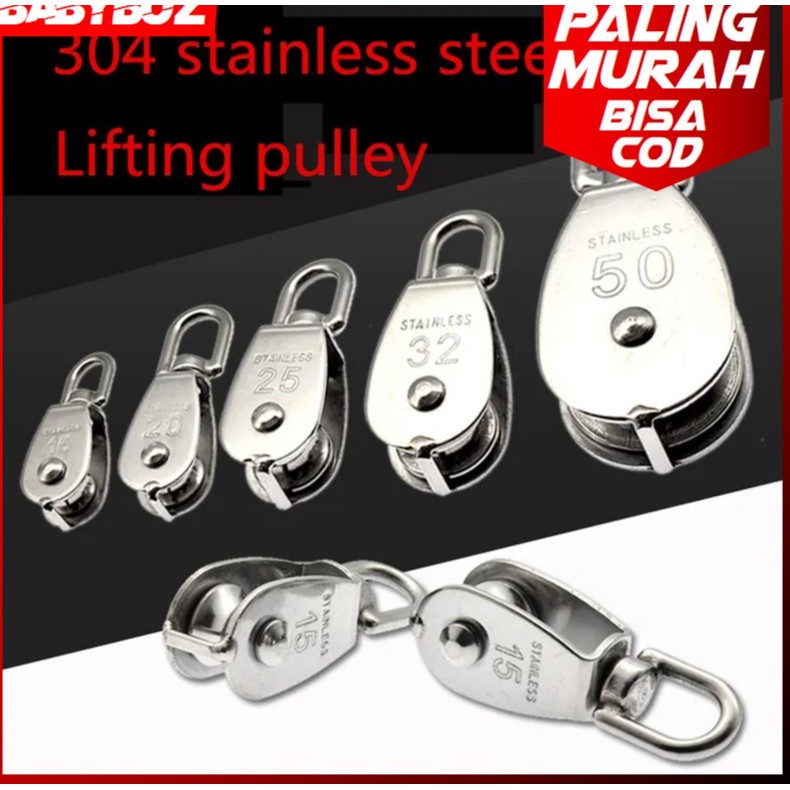 Taffware Katrol ASOL Katrol Kerekan Mini Serbaguna Swivel Pulley Stainless Steel M15 M20 M25 M32 M50