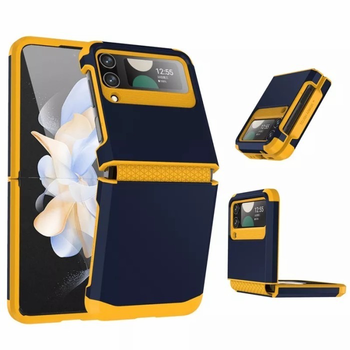 BEST Z Flip 4 Case Samsung Z Flip 3 Tough Armor Hinge TPU Z Flip3 Z Flip4 5 - Kuning, Z Flip 3