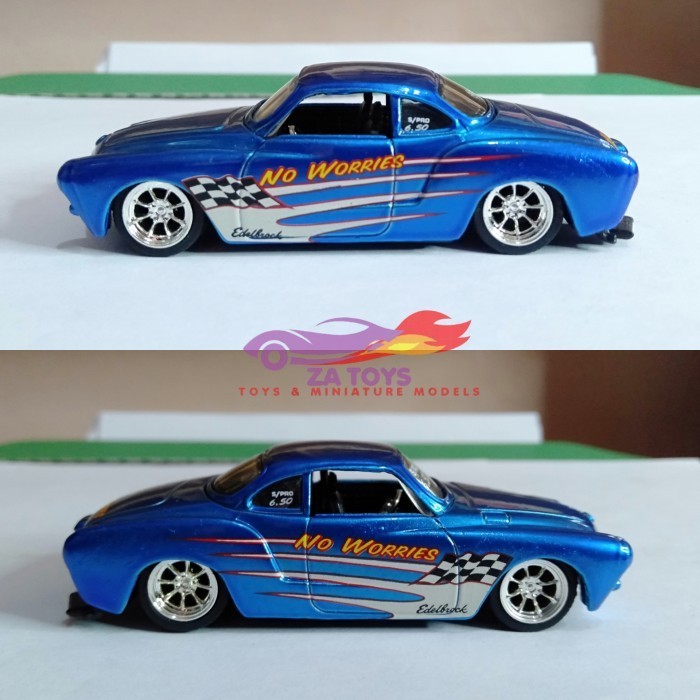 PTS99 Diecast Volkswagen VW Karmann Ghia Coupe Biru Loose by Jada Toys 1:64