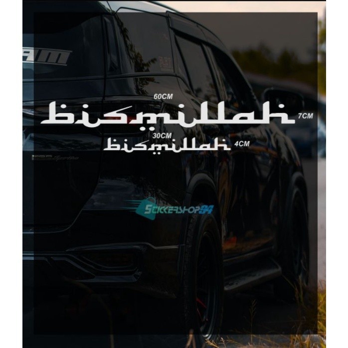 stiker bismilah kaca depan belakang mobil