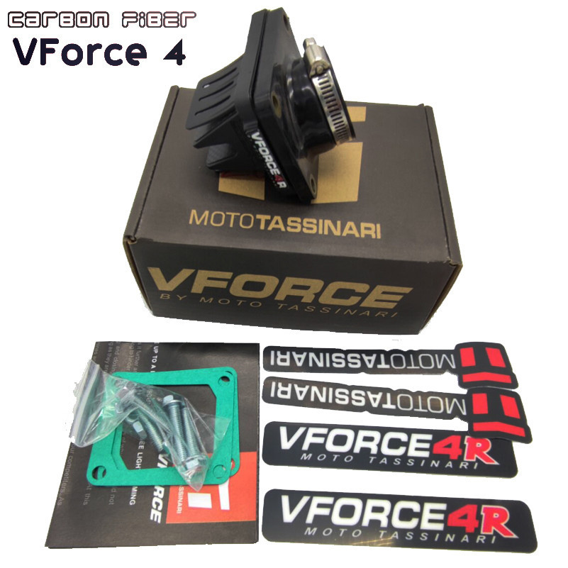 Serat karbon sepeda motor VForce 4 katup Reed Dengan Intake Manifold untuk YAMAHA YZ 85 YZ 80 1993-2