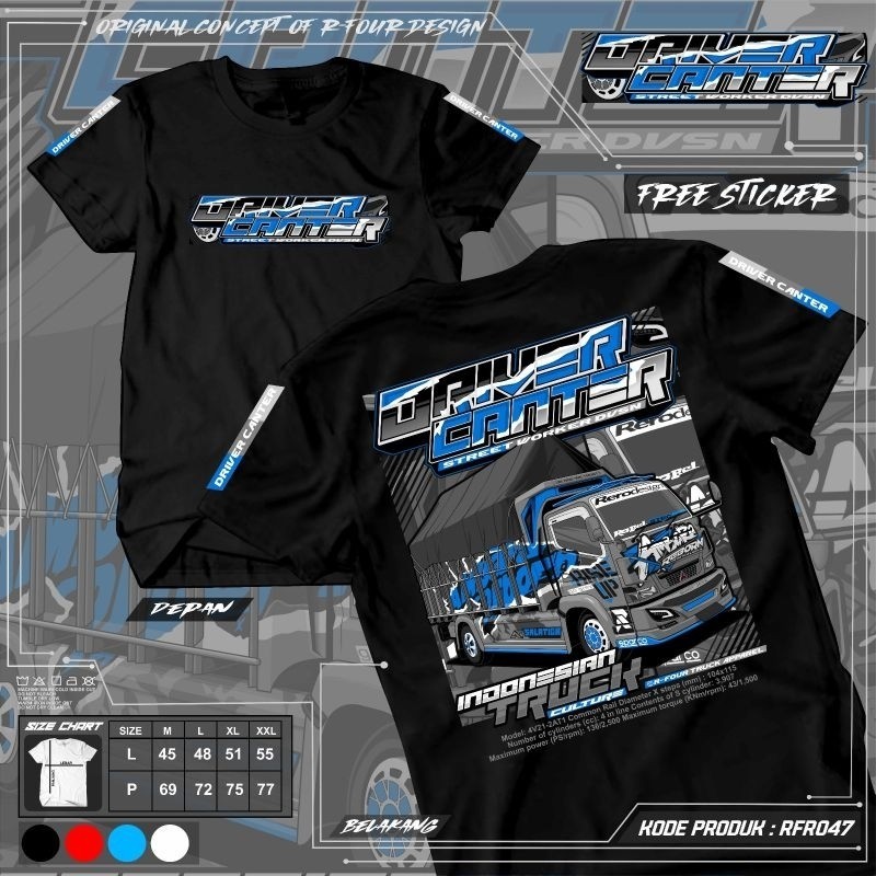 RFR047 KAOS TRUK DRIVER CANTER KAOS TRUK CANTER KAOS CANTER MANIA KAOS TRUK DEWASA