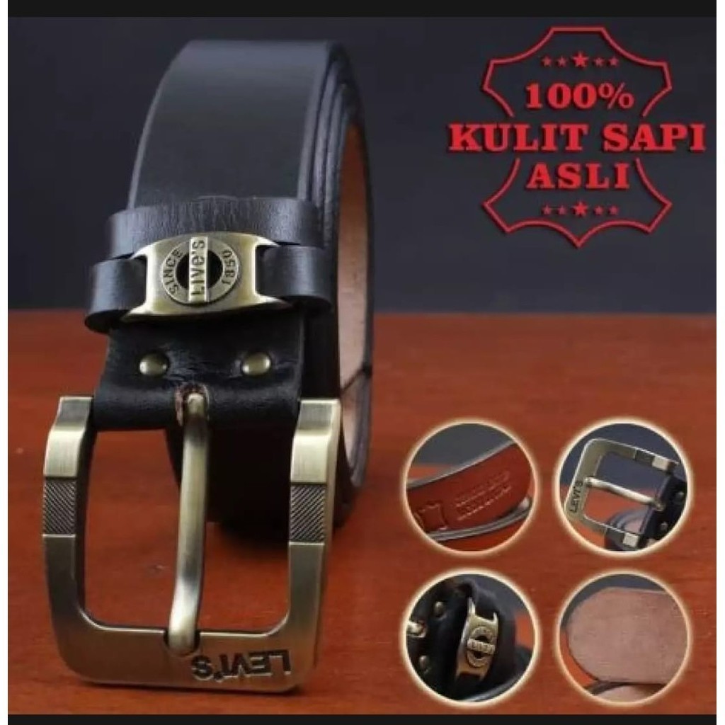 Sabuk Kulit Asli Pria Lives 501/ikat pinggang kulit sapi original