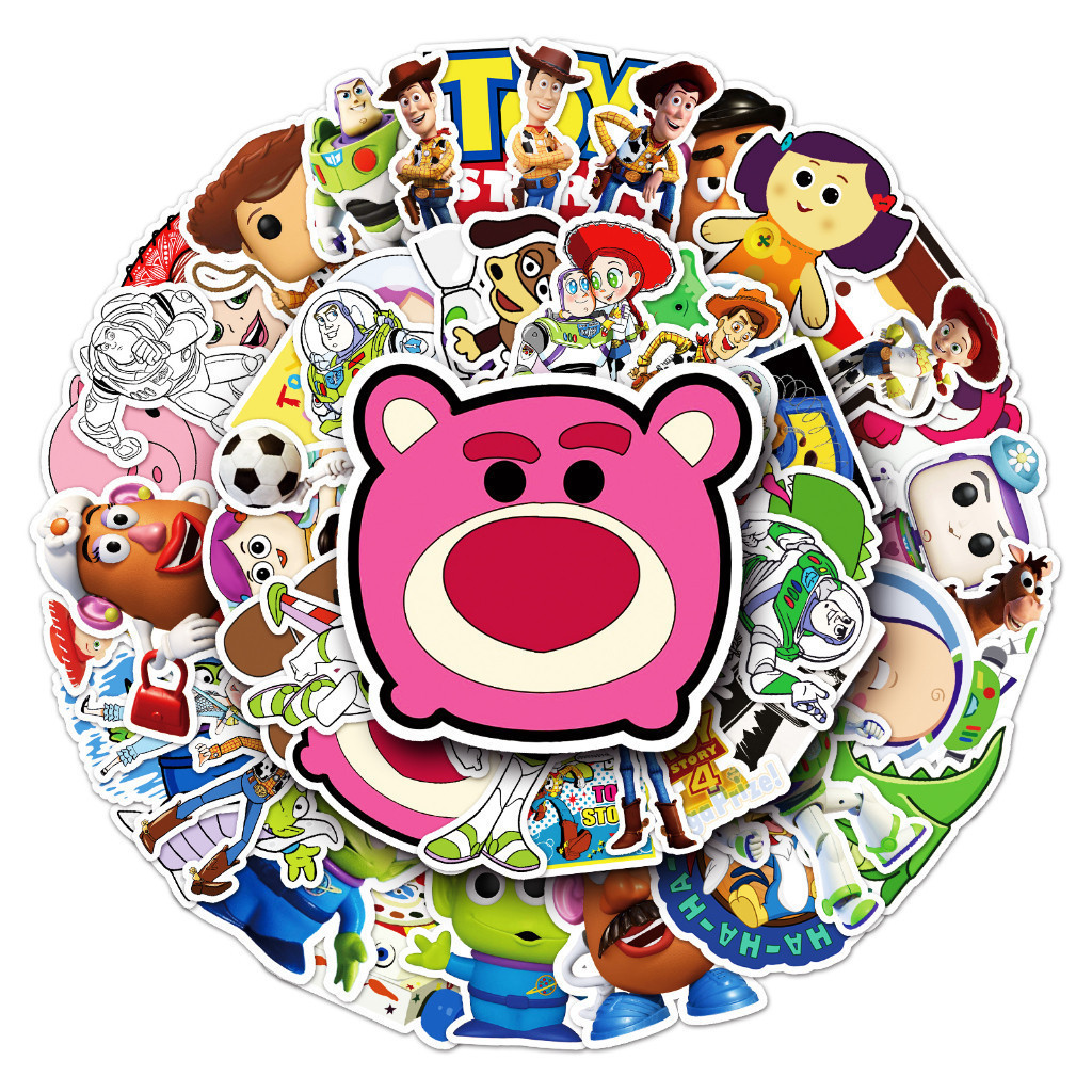 

Sticker Pack vinyl isi 50 - 100 pcs | anti air varian TOY STORY| glossy matte | laptop helm tumbl koper Stiker