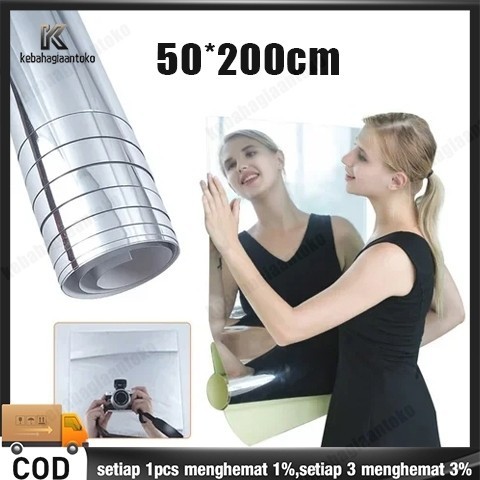 Cermin dinding tempel Cermin Stiker Tempel Dinding Ukuran 50*200CM Acrylic Mirror Bendable DIY for B