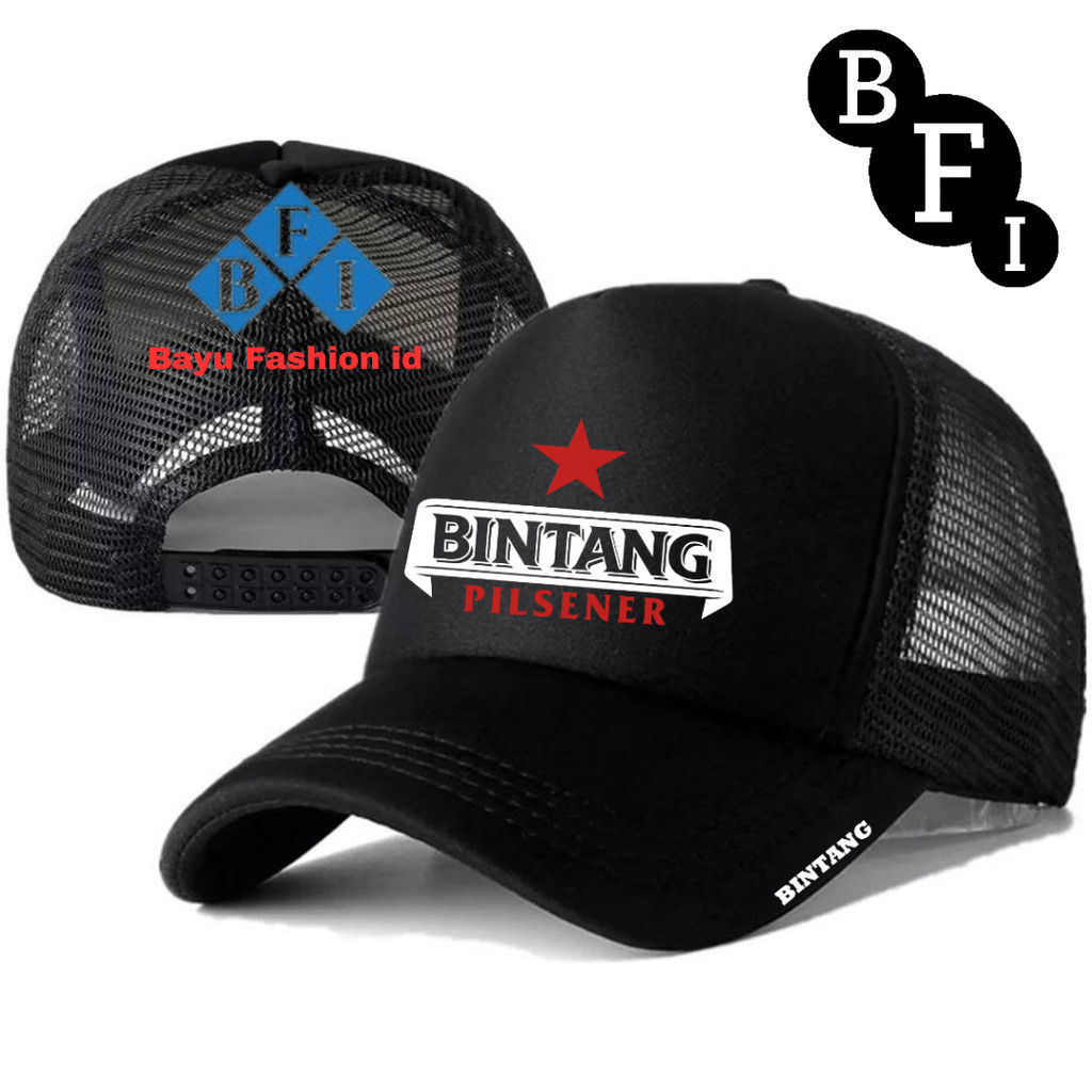 Bayu Fashionn ID Topi Trucker BINTANG PILSENER - Topi Distro BINTANG PILSENER Logo - Topi BINTANG PI