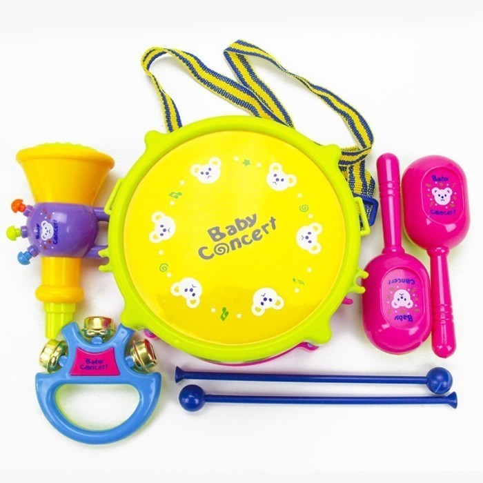 Lalalo_ Baby Drum Set 5 in 1 / Mainan Edukasi Alat Musik Anak 1 2 3 4 5 tahun