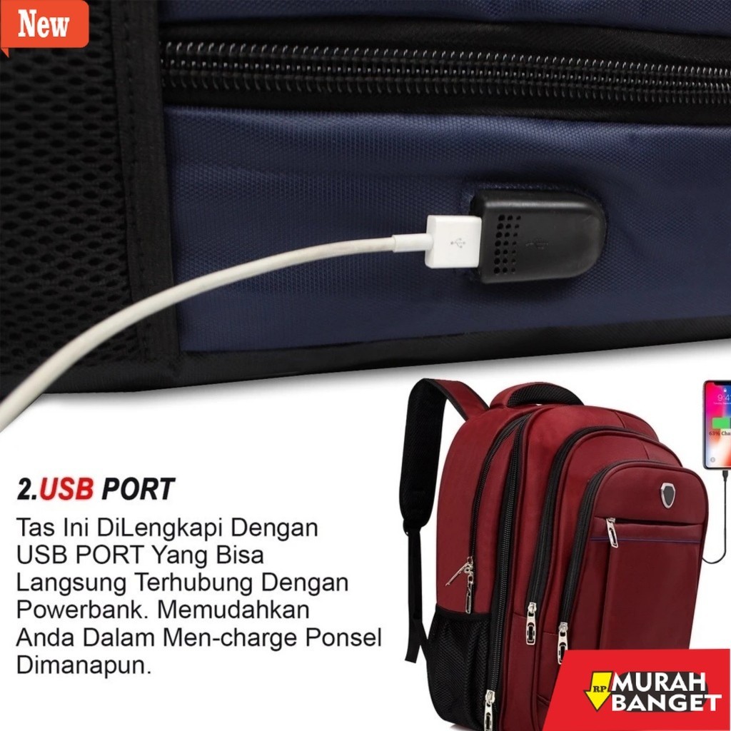 tas ransel wanita shopee Polo GIVES Tas Ransel Kerja Tas sekolah Kunci Usb Port POLO Import 16 IN