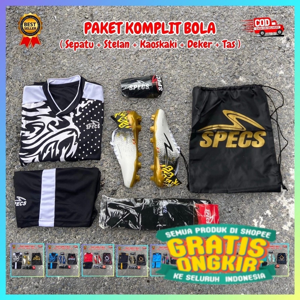 ( TERMURAH ) SEPATU BOLA PAKET KOMPLIT/ cr7 ronaldo madrid barca