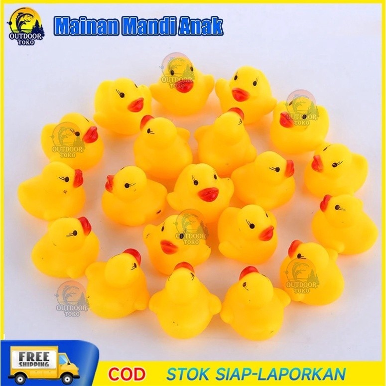 BEBEK 10 PCS Mainan Mandi Anak Bebek Bebekan Mini Karet Silikon Bunyi Mainan Mandi Bayi Kolam Bak Ma