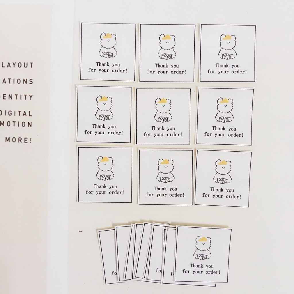 

[ , ] 20pcs Stiker Kertas Thank You For Your Order, Sticker Terima Kasih