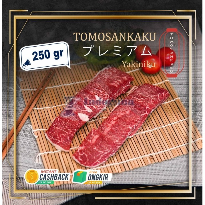 

Wagyu Japanese Cattle Tomosankaku Cut Yakiniku 250gr