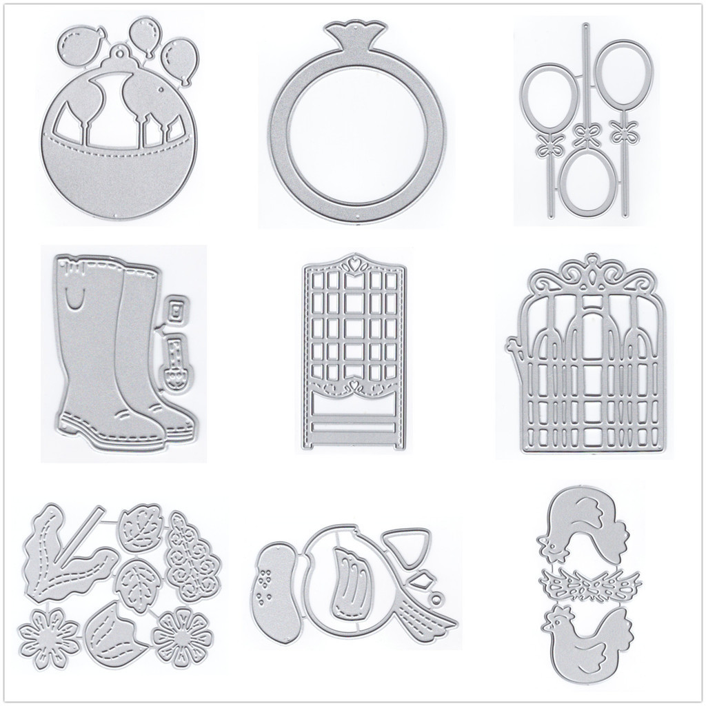 

(16 Styles) Balloon Windows Metal Cutting Dies for Card Making Paper Embossing Die Cuts Sets Album 2024 New Templates Stencils