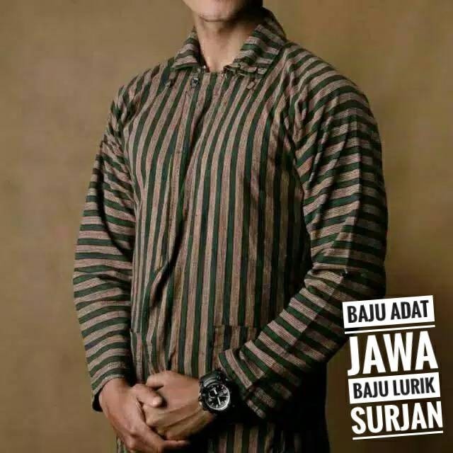 LURIK Baju Surjan Lurik Pria Adat Ja Khas Solo Jogja /Baju Lurik Ja Pria /Baju lurik adat ja laki la