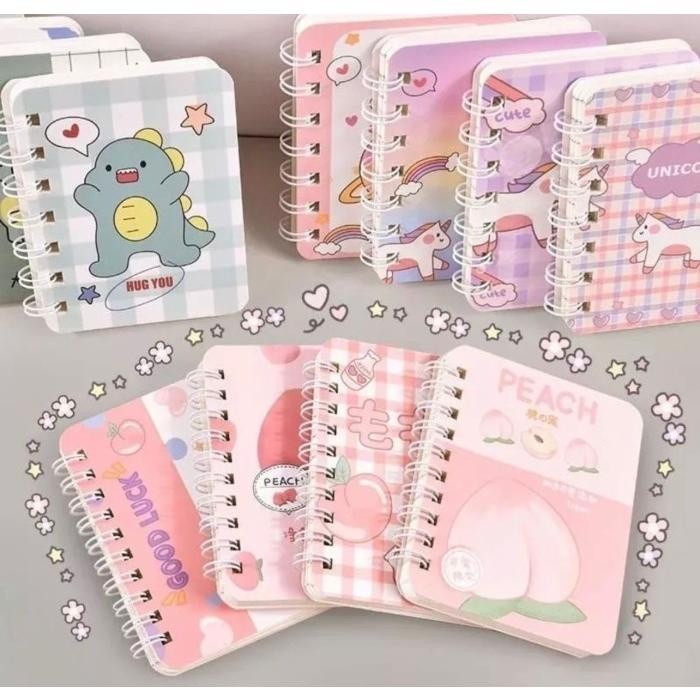 

Notebook A7 Ring Motif Karakter Isi 80 Lembar Buku Catatan Mini A7 ~ GMT