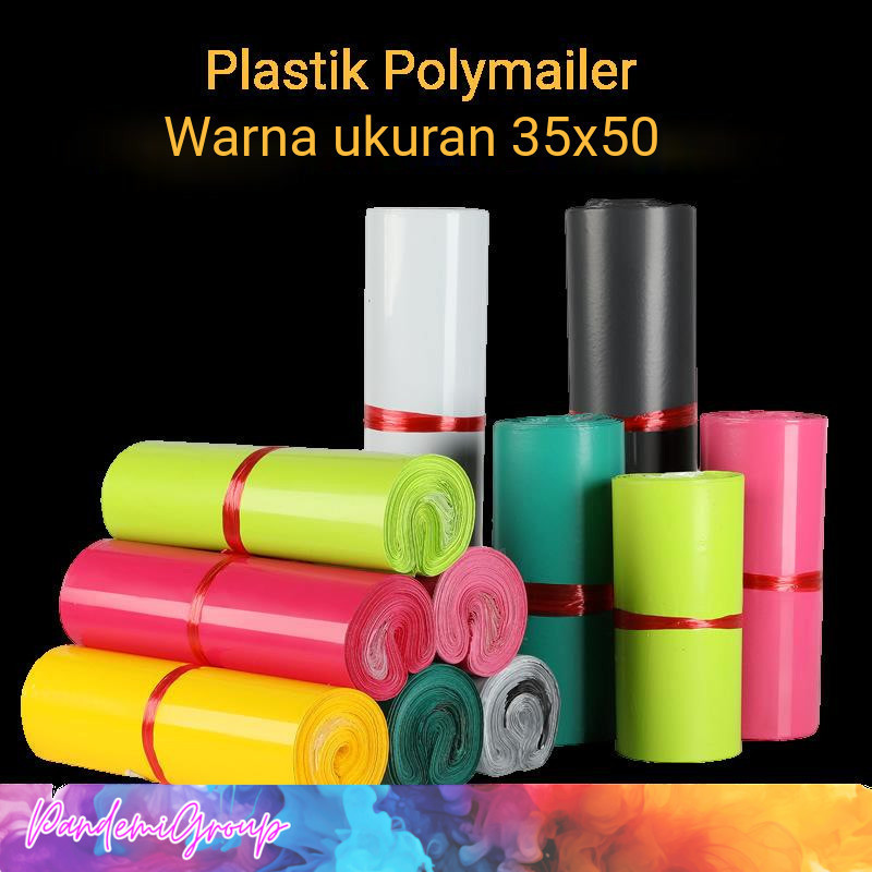 

Plastik polymailer berbagai warna dengan ukuran 35x50 harga per 10 lembar