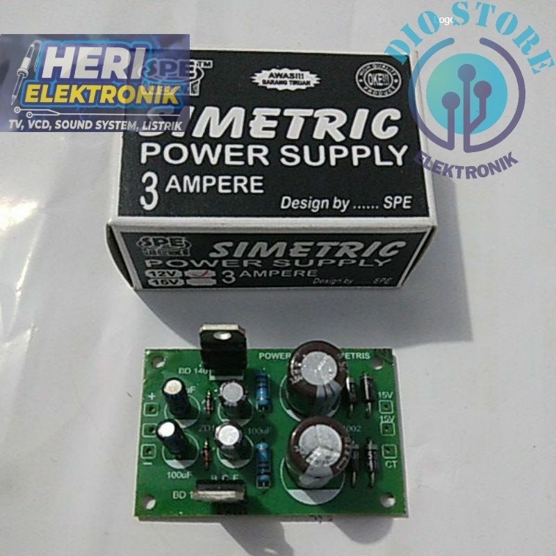 kit simetris power supply 15volt 3ampere