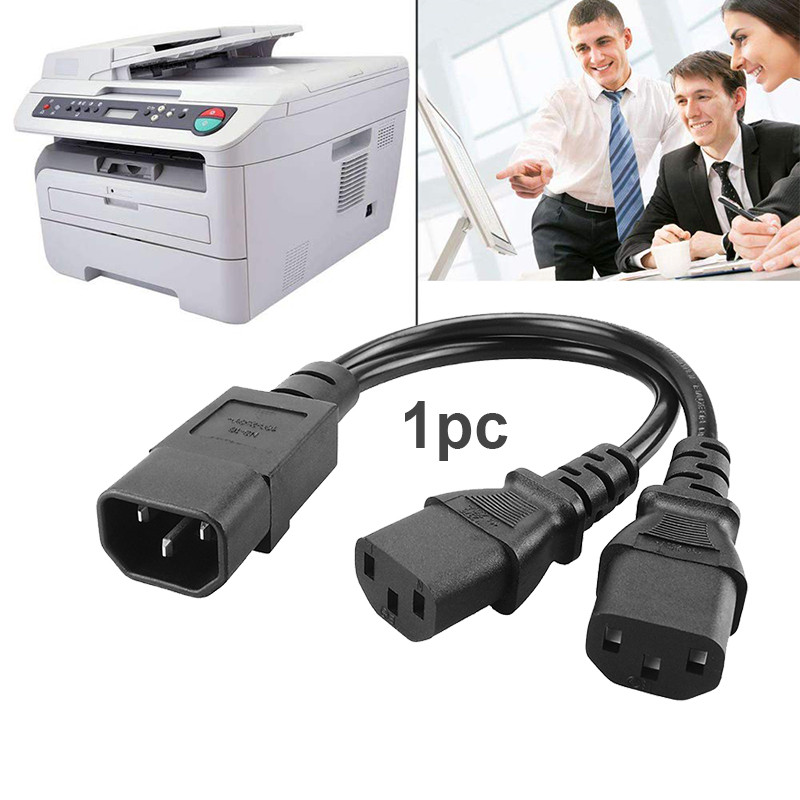 Kabel Power Cord C14 Ke C13 Kabel Splitter Extension Y Panjang 30cm 1 to 2 UPS Server