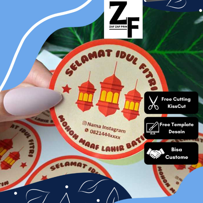 

ZAF 2-4 Print Cetak Sticker Label Bulat Idul Fitri Stiker Lebaran Toples Label Kue Kering