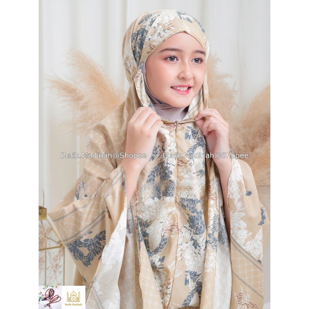 MUKENA ANAK AZZURA TRAVELING 2 IN 1 FATIMAH KATUN FREE TAS SAJADAH AMPLOP-MUKENA AZZURA