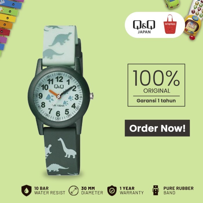 [[Kids Watch]] Jam Tangan Analog Anak Q&Q QNQ QQ Original Tali Karet VR99J010Y