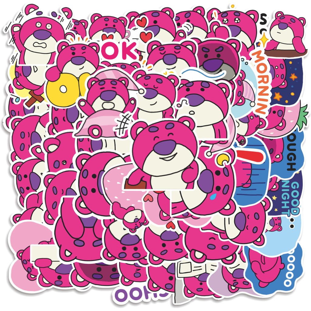 

COD 50 Pcs Stiker Strawberry Bear Lotso V2 Lucu Anti Air Untuk Dekorasi Notebook Sepeda Skateboard Handphone