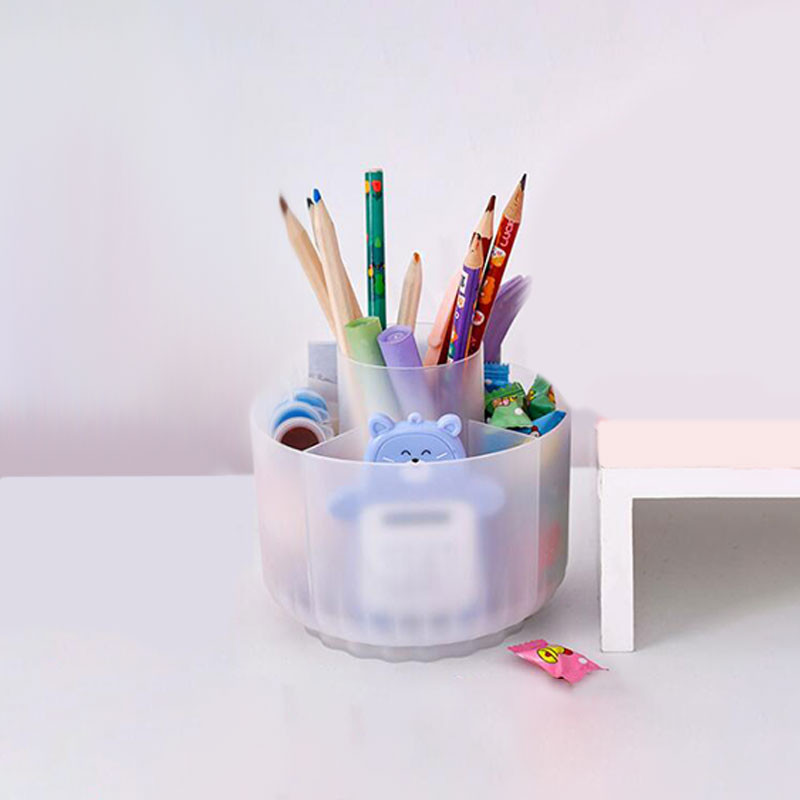 

1PC Creative Multifunctional Rotating Pen Holder Students Desktop Large Capacity multi-compartment Shelf Cosmetic Organizer