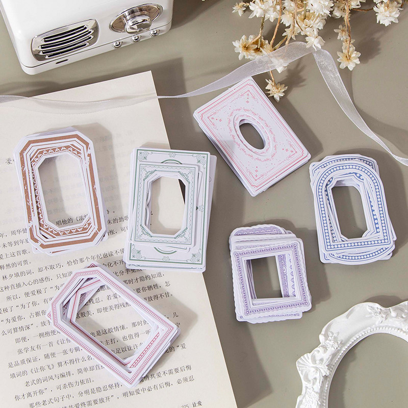 

Yoofun 30pcs/pack Frame Deco Stickers for Scrapbooking Collage Junk Journal Accessories Aesthetic Label Material Paper