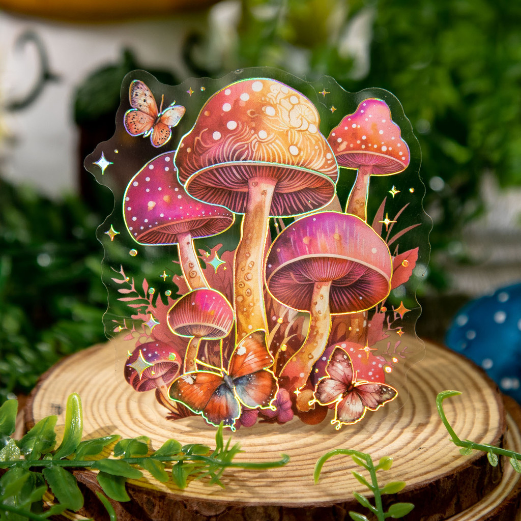 

10 Pcs/pack Mushroom Theme Decorative Sticker Vintage Collage Scrapbooking Label Diary Album Journal Planner