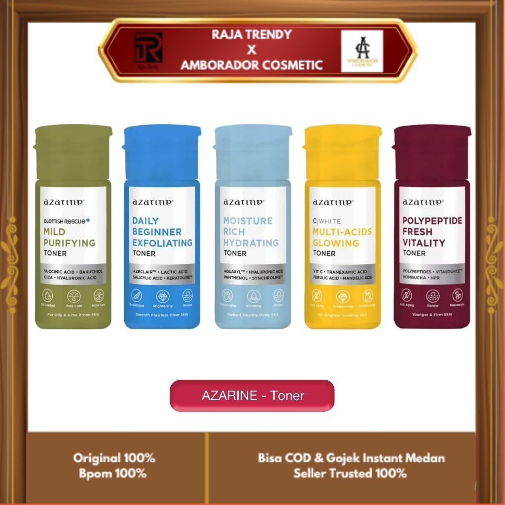AZARINE - TONER ( 90 ml ) - Toner Sejuta Umat For All Skin Types Mild Purifying / Daily Beginner Exf