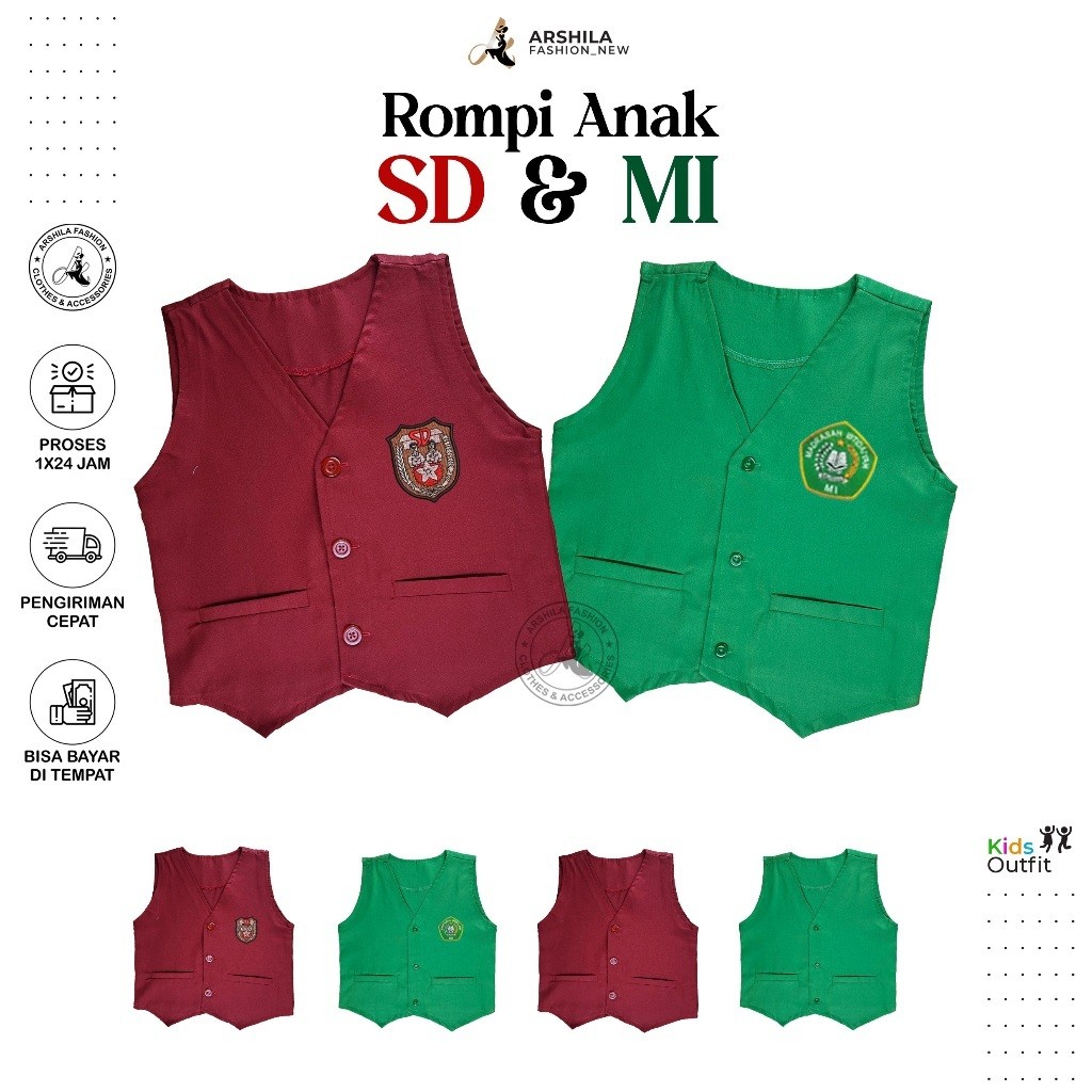 Blazer Anak Sekolah SD DAN MI/JAS ANAK SEKOLAH/Rompi Sekolah anak