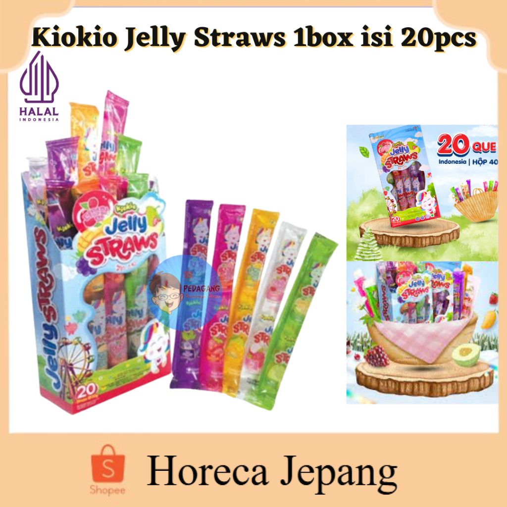 

KIOKIO JELLY STRAWS 1 BOX ISI 20/ jelly straws kio kio/ JELLY