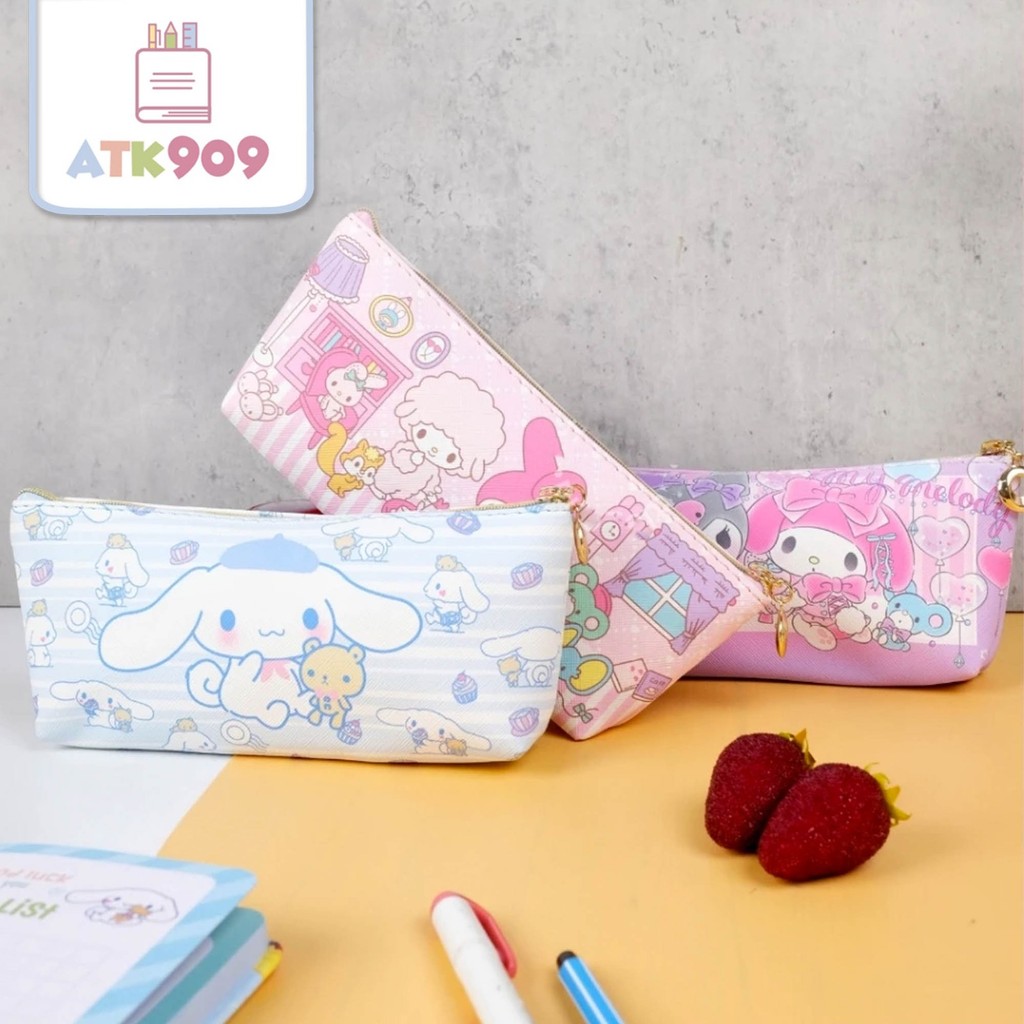 

ATK909 Sanrio Pencil Case Tempat Pensil Lucu Tempat Kuas Makeup Bahan PU Anti Air