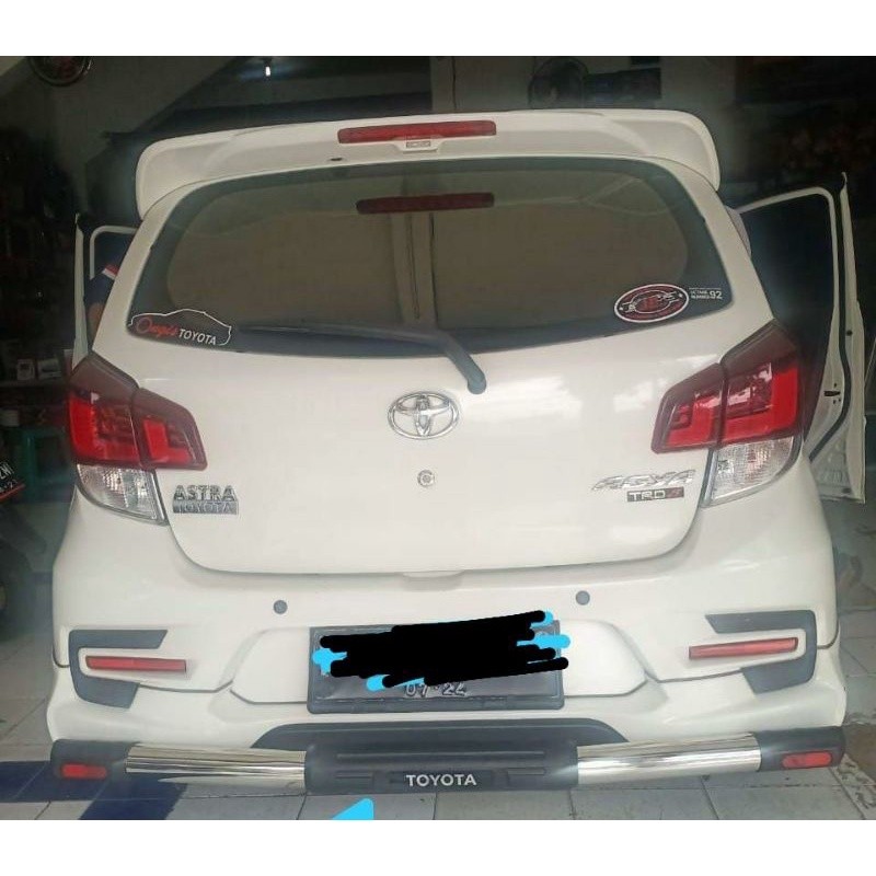 pengaman tanduk bemper belakang toyota agya agya stainless bulat - pengaman bemper belakang agya