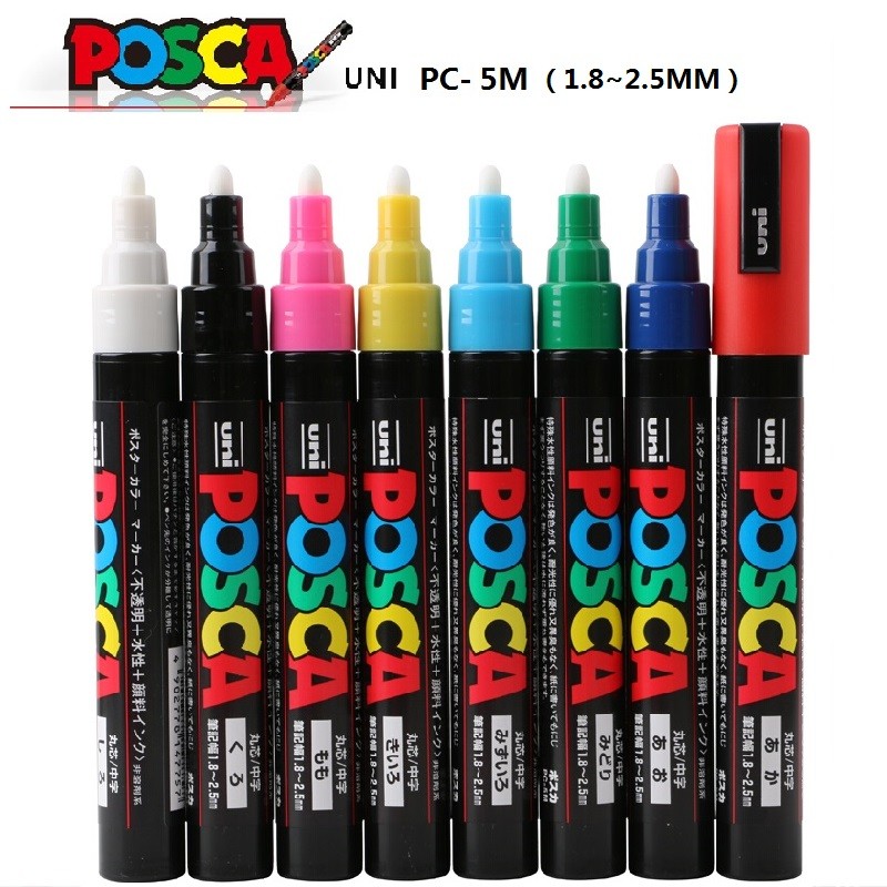 

Uni 1PC Posca Acrylic Colores Markers Pen Plumones 예술용품 PC-5M Stationery School Marcadores POP Poster Graffiti Paint Rotuladores