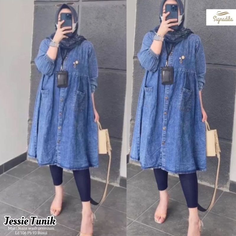 Termurah Busana Muslim Lebaran Wanita Modern Mewah / READY( SIAP KIRIM) TERUS VIRA TUNIK JESSIE LABE