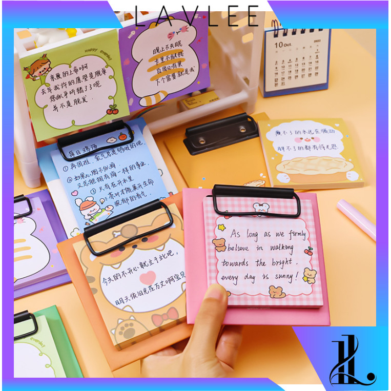 

LAVLEE - S6372 Sticky Notes Free Clipboard / Memo Pad Karakter Lucu / Catatan Klip Papan Kreatif / Aesthetic Clipboard Sticky Notes