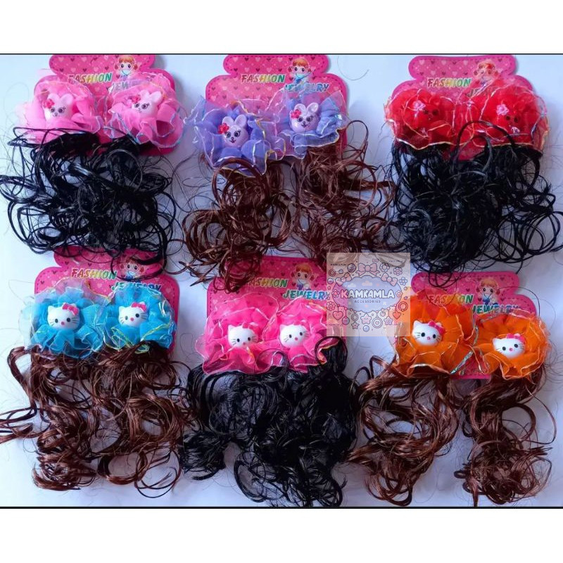 KKL Jepit RAMBUT PALSU KERITING Renda Sifon Rambut Pasangan - sepasang/ JEPIT RAMBUT PALSU/ JEPIT RA