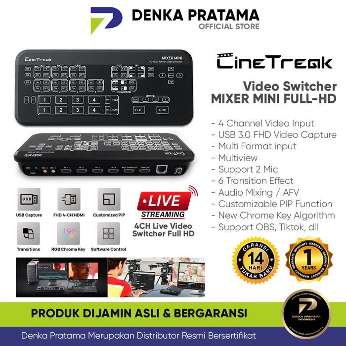 Video Switcher Cinetreak Mini Mixer Live Streaming FullHD