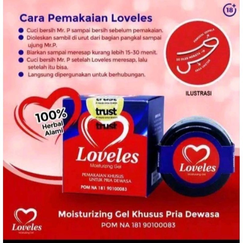 BISA COD Loveles-Loveles Moisturizing gel asli obat pria Oles 100% cream original herbal